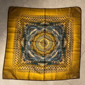 NWOT Missoni Authentic 100% silk square scarf 34x34 inches, gold and blue shades